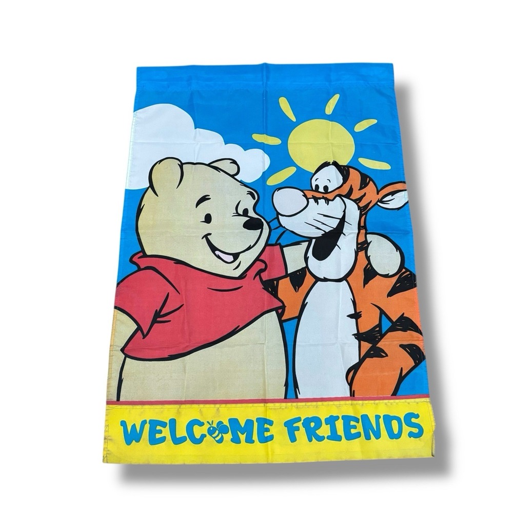 Winnie the Pooh and Tigger Welcome Friends‎ Flag Disney Approx 29 x 42
